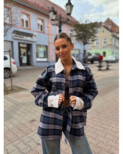 Koszula w kratę z barankiem La Milla granatowa