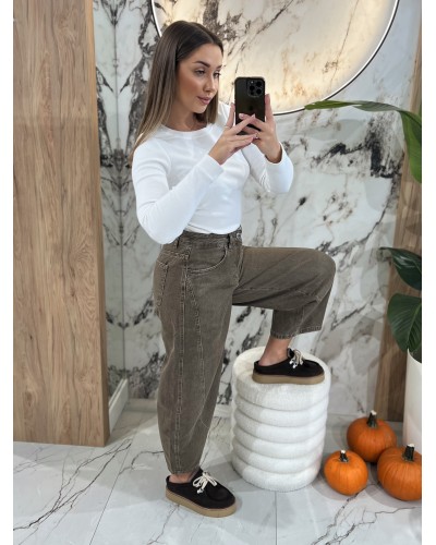 Spodnie jeansowe z ozdobnymi przeszyciami By o la la...! espresso