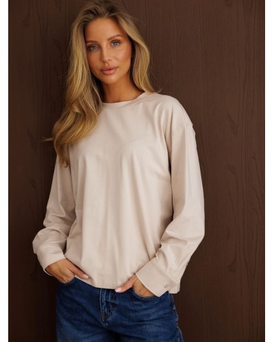 Basic oversize By o la la...! beżowy
