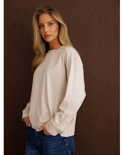 Basic oversize By o la la...! beżowy