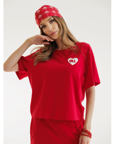 T-shirt z logowanym sercem By o la la...! red kiss