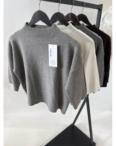 Sweter krótki z golfem By o la la...! perła