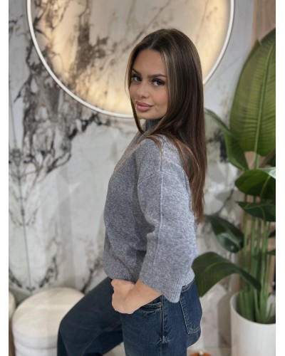 Sweter krótki z golfem By o la la...! szary