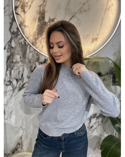 Sweter z golfem By o la la...! szary