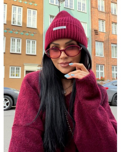 Czapka z małym logo La Milla bordowa