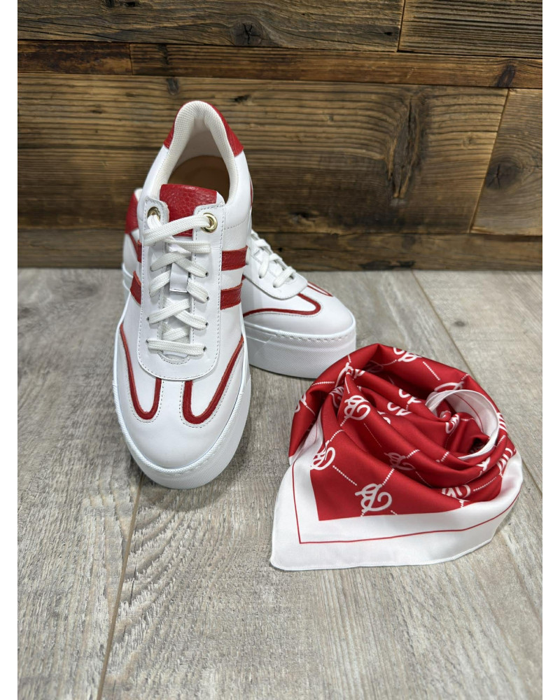 Sneakersy By o la la...! białe z red kiss