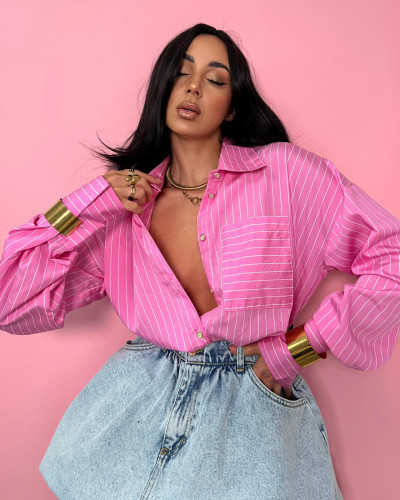 Koszula La Milla w paski różowa