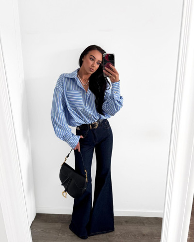 Koszula La Milla w paski niebieska