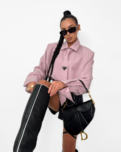 Koszula z krawatem La Milla pudrowy róż