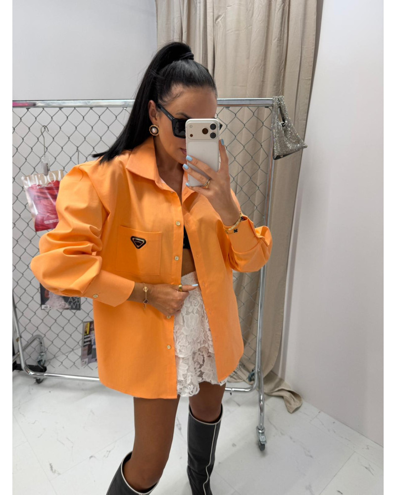 Koszula jeansowa La Milla pomarańczowa