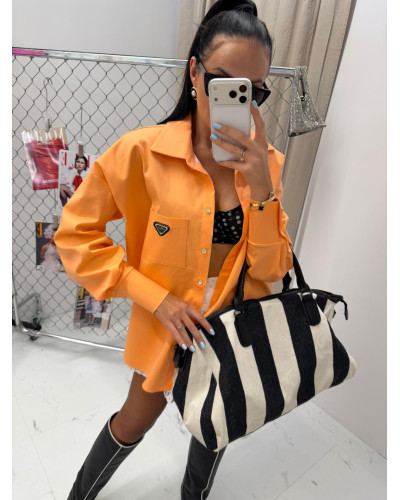 Koszula jeansowa La Milla pomarańczowa