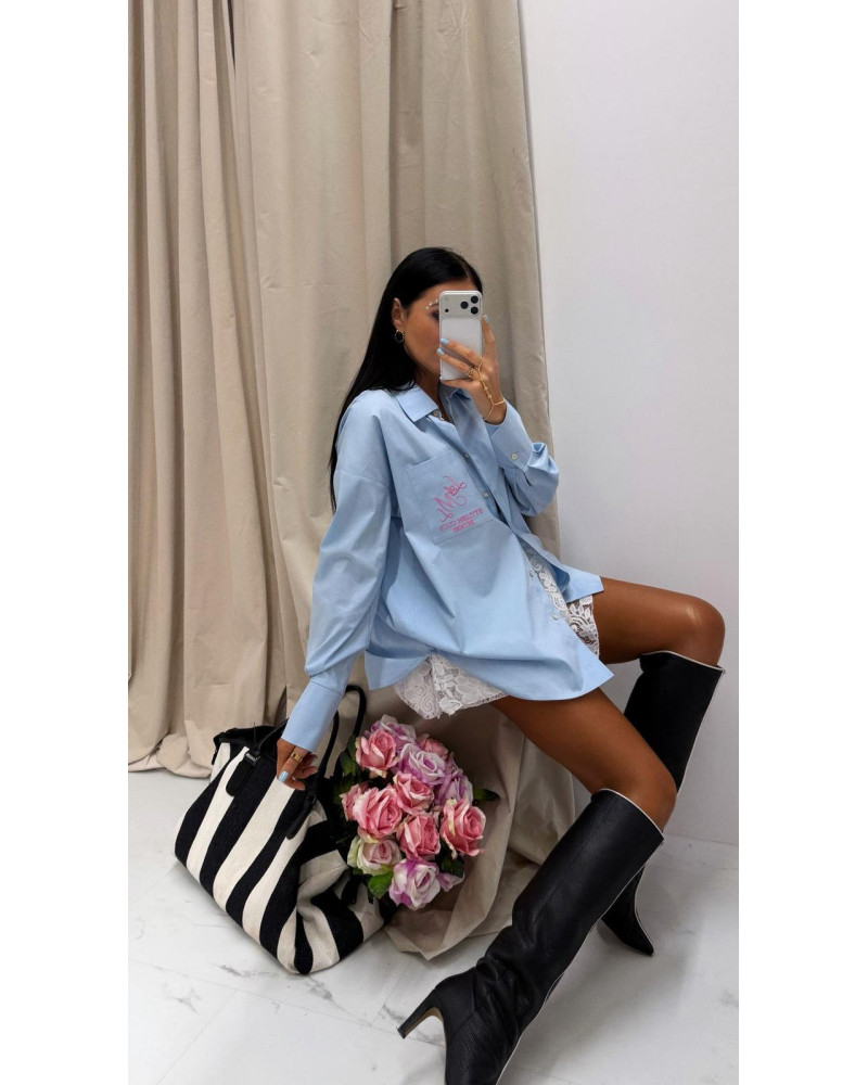 Koszula haft La Milla błękitna