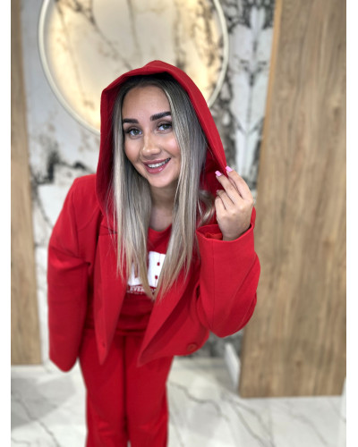 Marynarka dresowa z kapturem By o la la...! red kiss