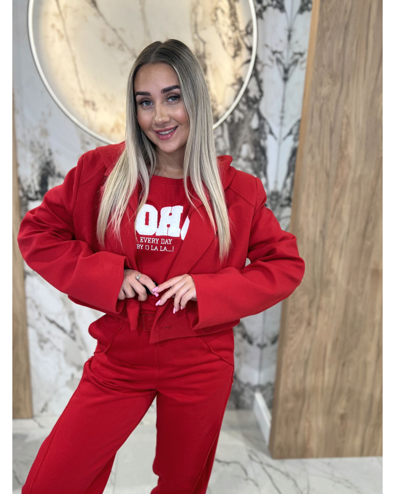 Marynarka dresowa z kapturem By o la la...! red kiss