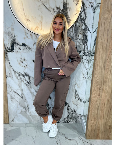 Marynarka dresowa z kapturem By o la la...! kakao