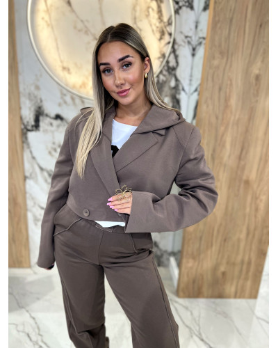 Marynarka dresowa z kapturem By o la la...! kakao