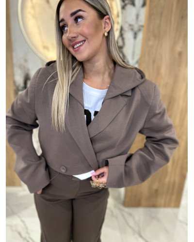 Marynarka dresowa z kapturem By o la la...! kakao