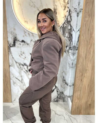 Marynarka dresowa z kapturem By o la la...! kakao