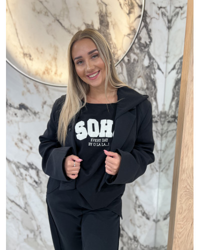 Marynarka dresowa z kapturem By o la la...! czarna