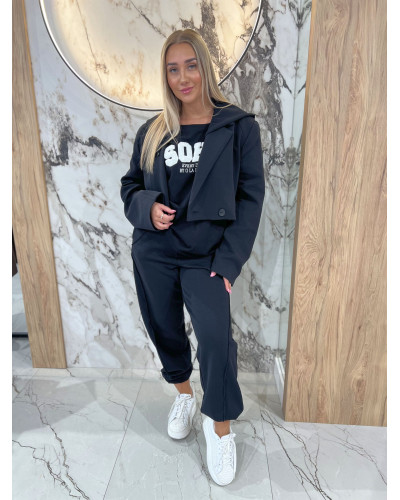 Marynarka dresowa z kapturem By o la la...! czarna