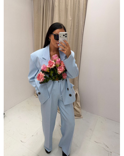 Spodnie materiałowe La Milla błękitne