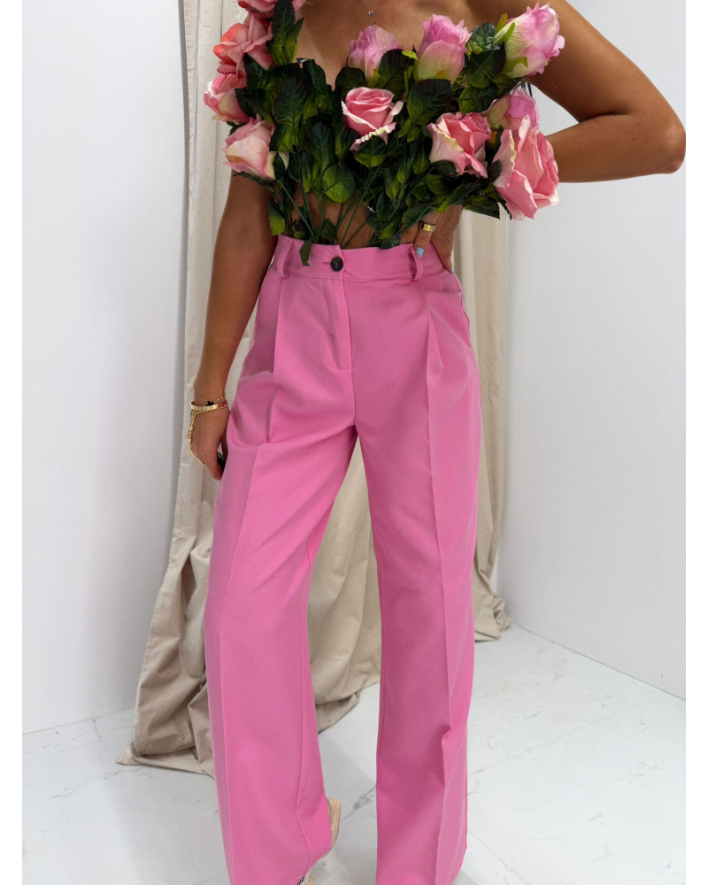 Spodnie materiałowe La Milla różowe