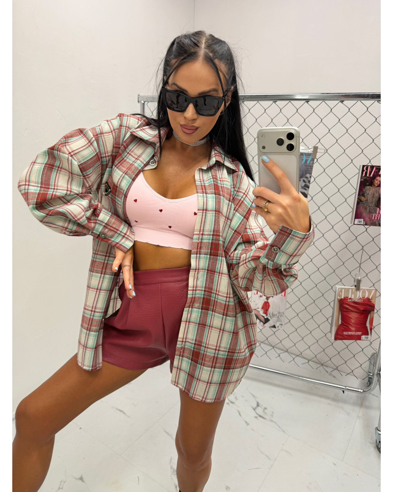 Koszula dłuższa w krate La Milla turkusowa