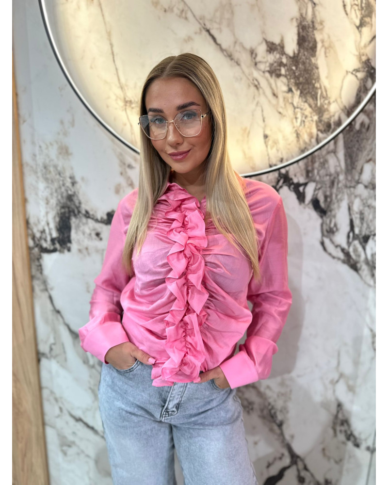 Koszula z żabotem By o la la...! sugar pink