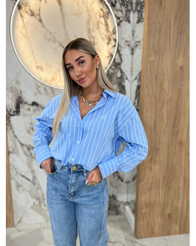 Koszula w paski By o la la...! niebieska