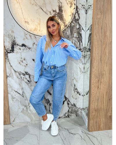 Koszula w paski By o la la...! niebieska