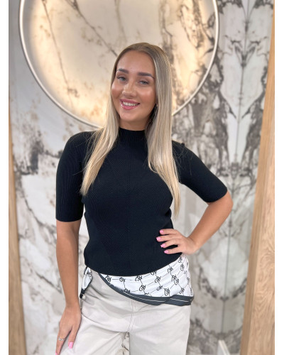 Półgolf prążkowany By o la la...! czarny