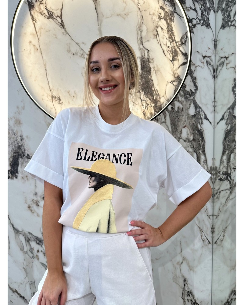 T-shirt Elegance By o la la...! żółta T-shirt Elegance By o la la...! żółta