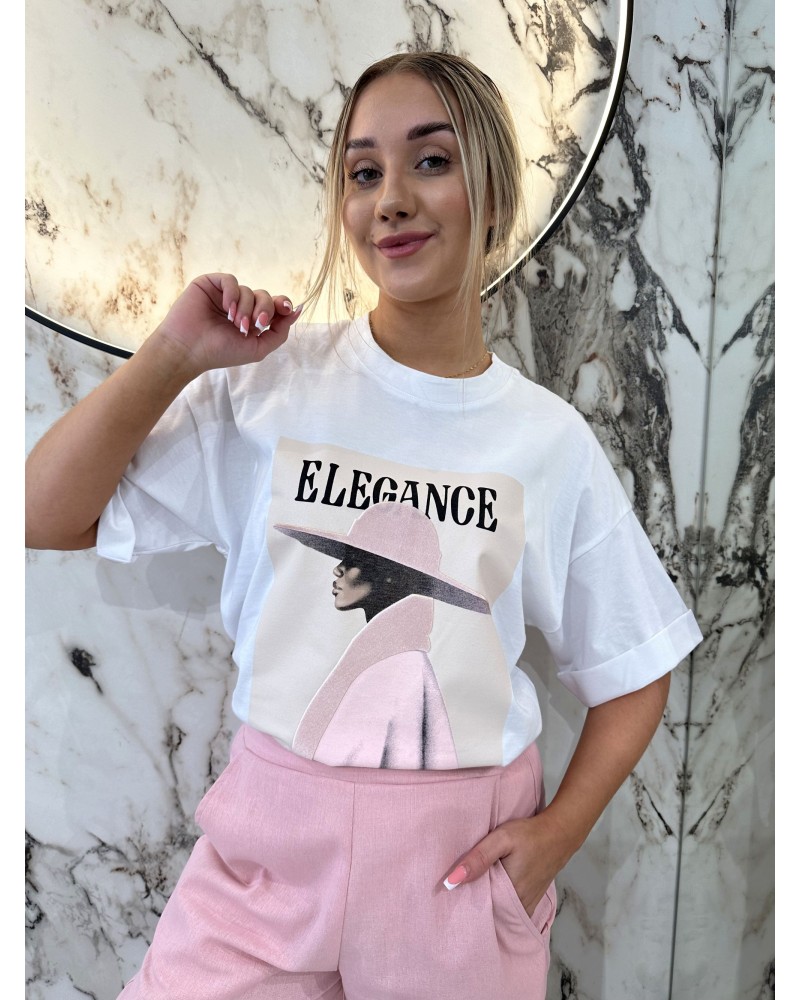 T-shirt Elegance By o la la...! różowa T-shirt Elegance By o la la...! różowa