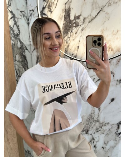 T-shirt Elegance By o la la...! beżowa