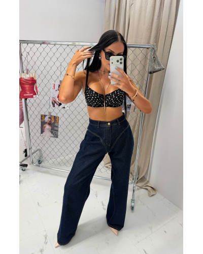 Spodnie jeansowe stringi La Milla ciemne