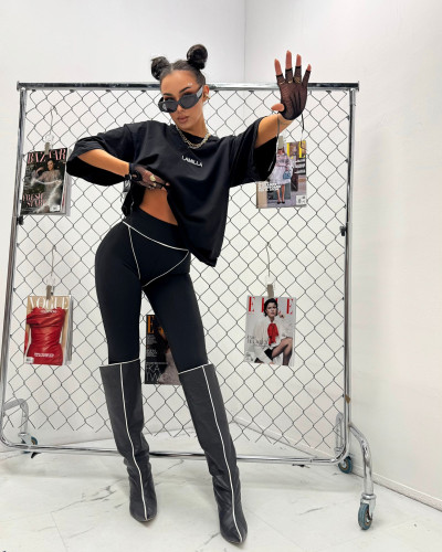 Legginsy stringi La Milla czarne