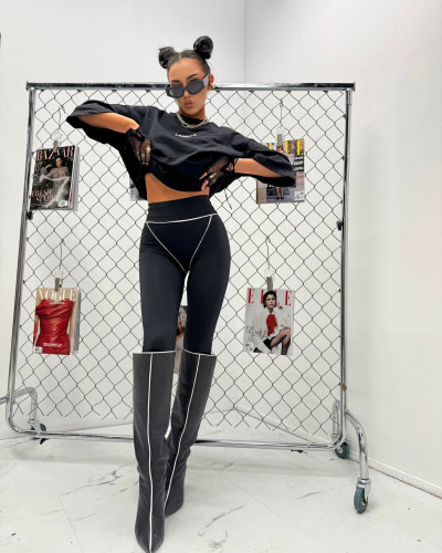 Legginsy stringi La Milla czarne