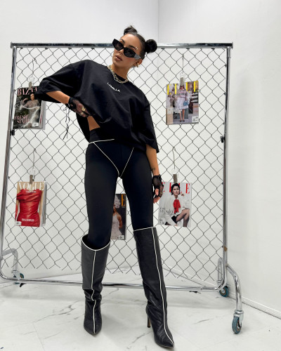 Legginsy stringi La Milla czarne