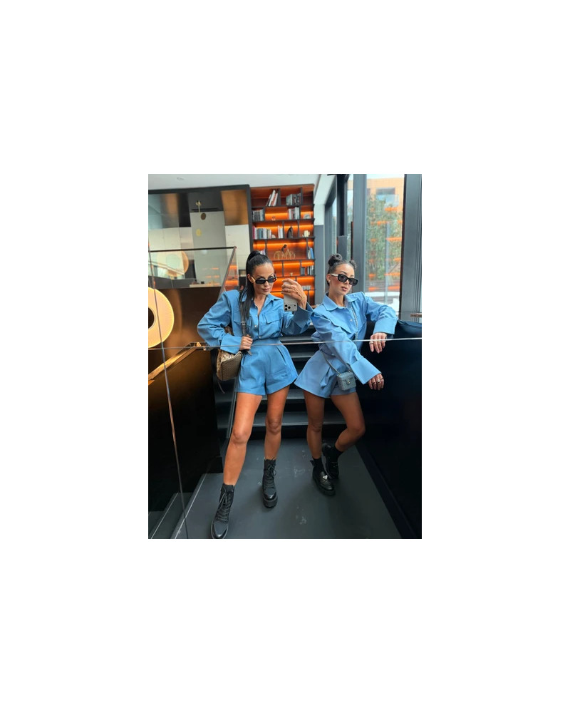 Spodenki materiałowe a'la jeans La Milla ciemny niebieski