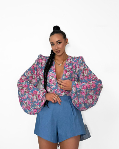 Spodenki materiałowe a'la jeans La Milla ciemny niebieski