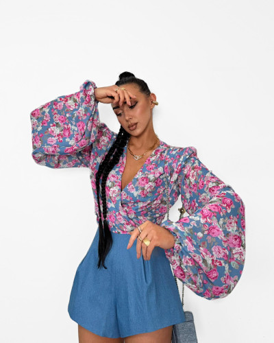 Spodenki materiałowe a'la jeans La Milla ciemny niebieski