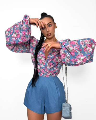 Spodenki materiałowe a'la jeans La Milla ciemny niebieski