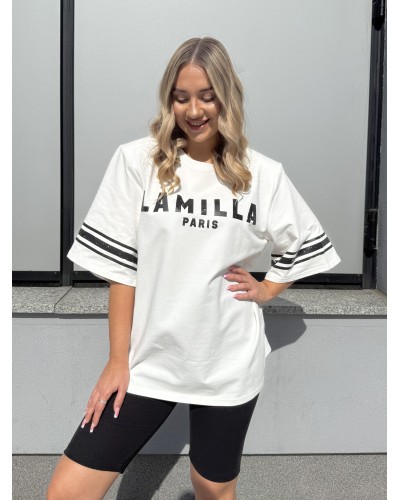 T-shirt Paris La Milla biały z czarnym