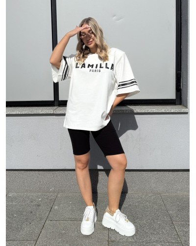 T-shirt Paris La Milla biały z czarnym
