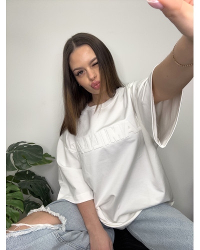 T-shirt oversize La Milla śmietankowy