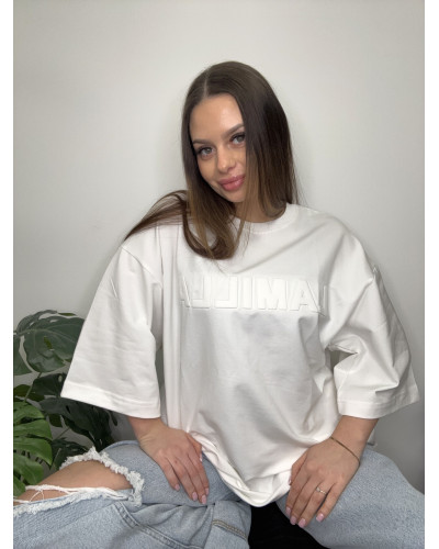 T-shirt oversize La Milla śmietankowy