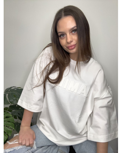 T-shirt oversize La Milla śmietankowy