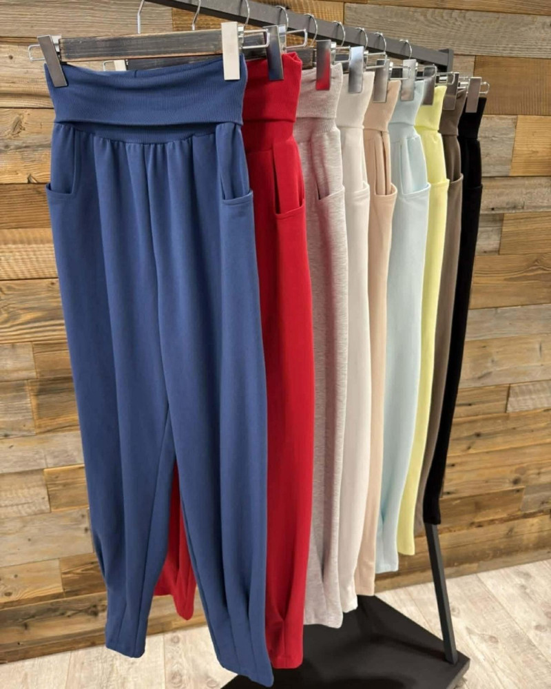 Spodnie dresowe z wywijaną gumą By o la la...! kakao