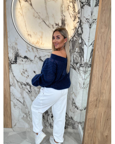 Spodnie dresowe z przeszyciem By o la la...! białe