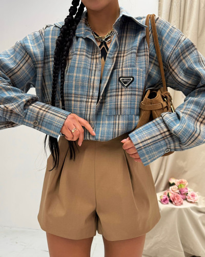 Koszula flanelowa La Milla niebieska z beżem